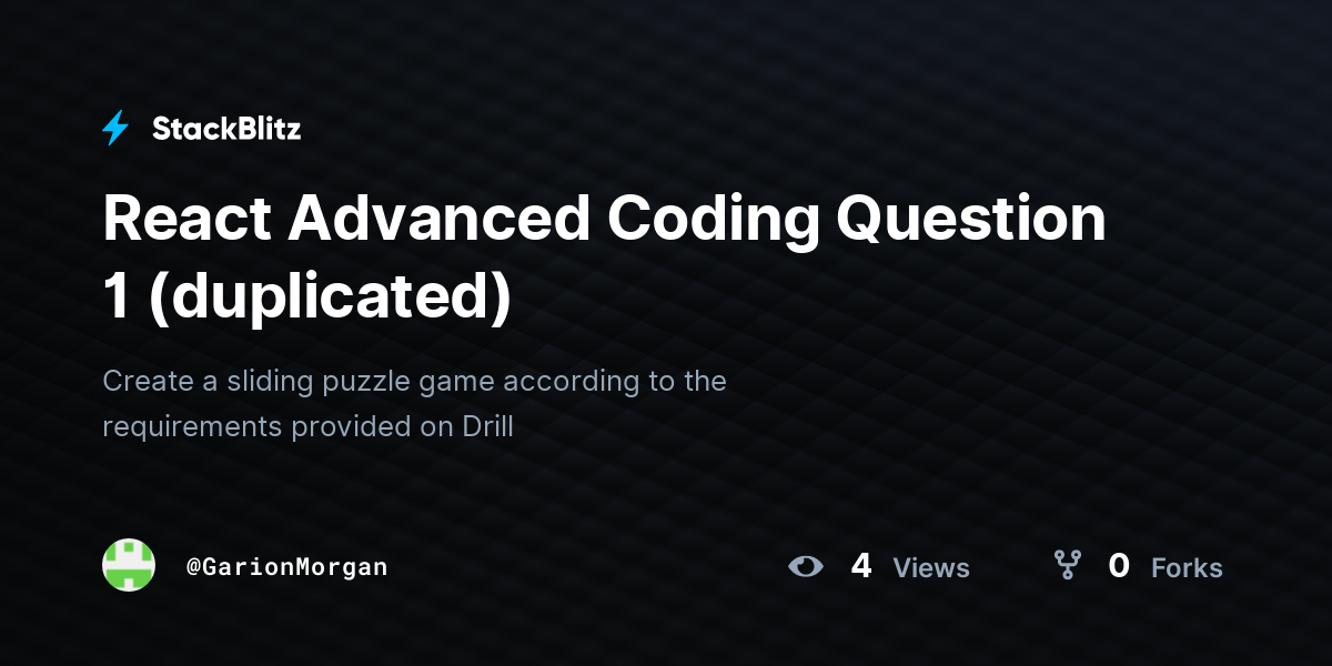 React Advanced Coding Question 1 (duplicated) - StackBlitz