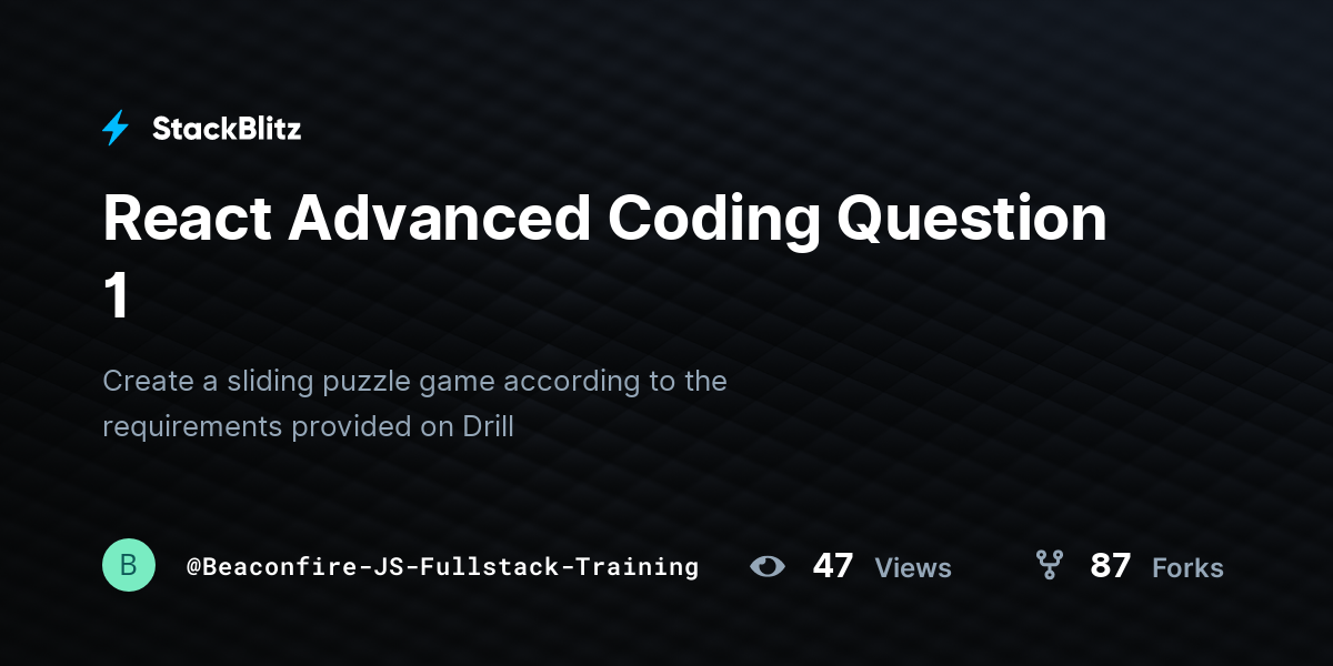 React Advanced Coding Question 1 - StackBlitz