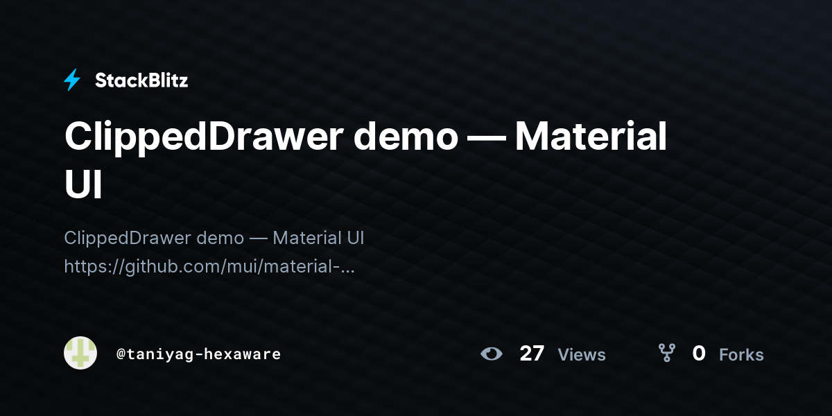 ClippedDrawer demo — Material UI - StackBlitz