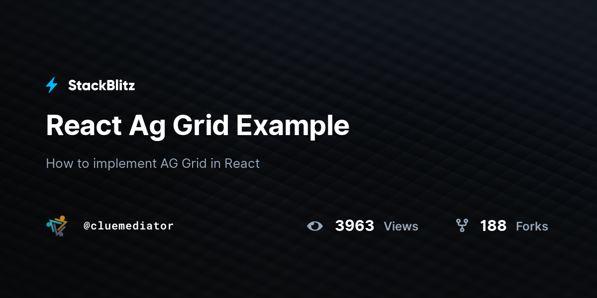 react-ag-grid-example-stackblitz