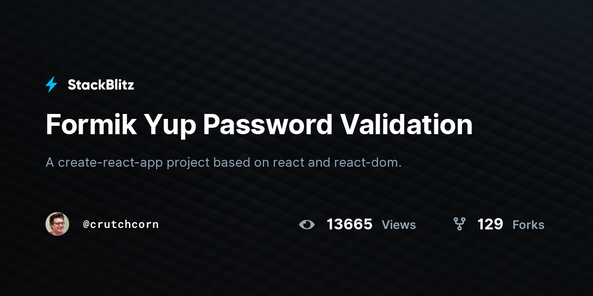 formik-yup-password-validation-stackblitz