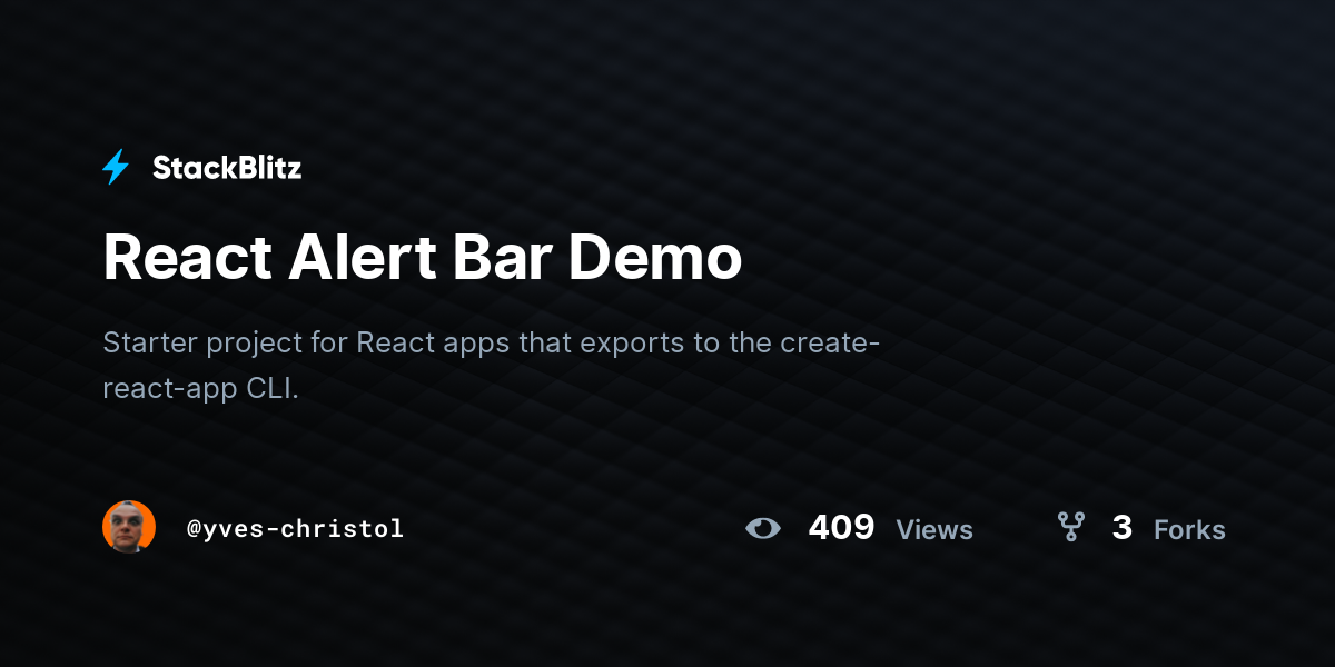 React Alert Bar Demo - StackBlitz