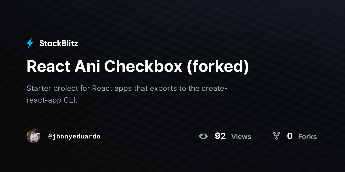 React Ani Checkbox (forked) - StackBlitz