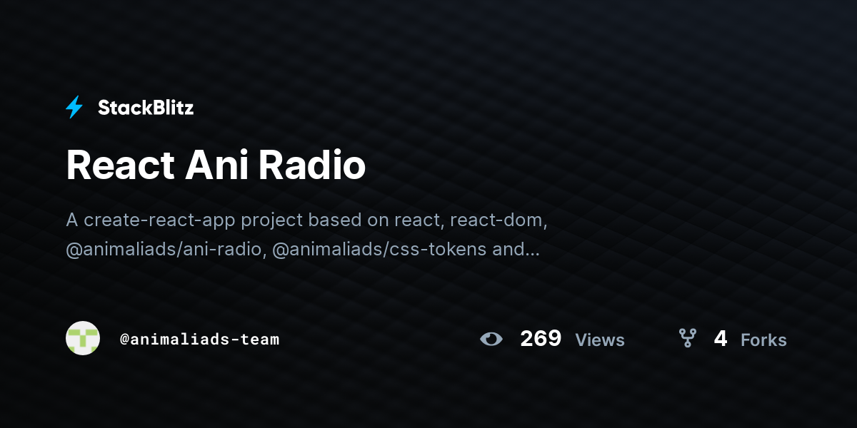 React Ani Radio - StackBlitz