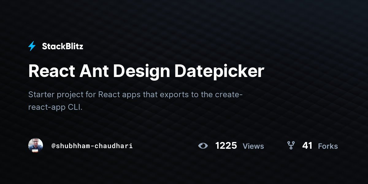 React Ant Design Datepicker - StackBlitz