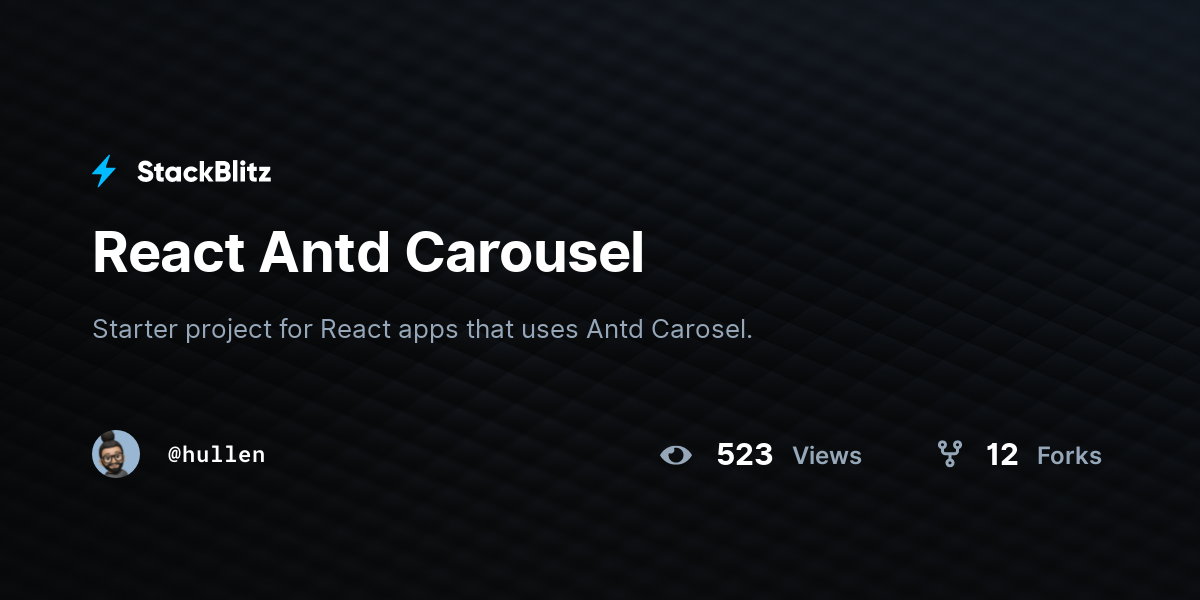 React Antd Carousel - StackBlitz