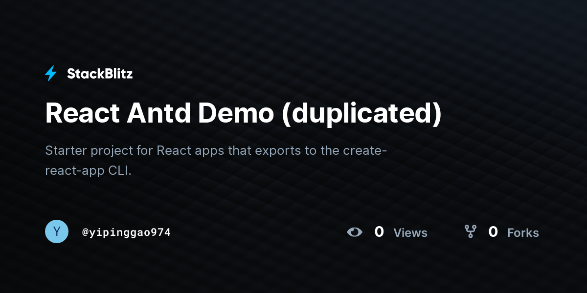 React Antd Demo (duplicated) - StackBlitz