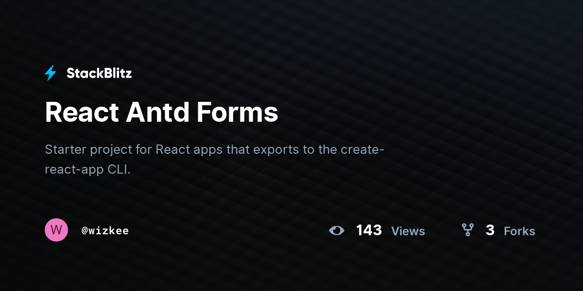 React Antd Forms - StackBlitz