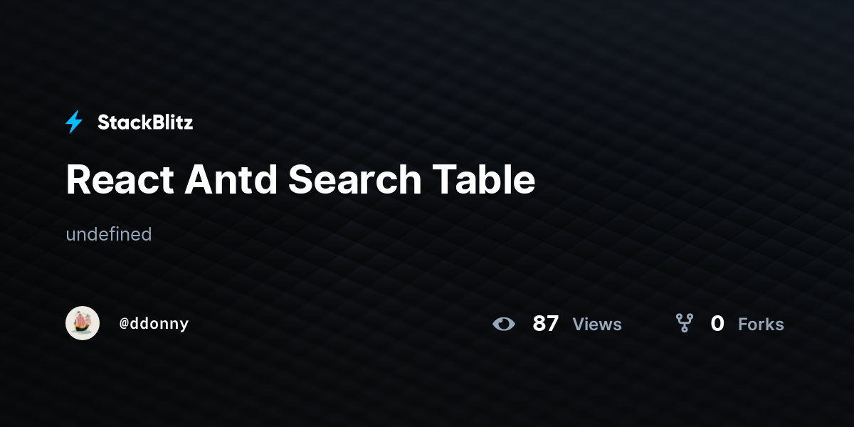 React Antd Search Table - StackBlitz