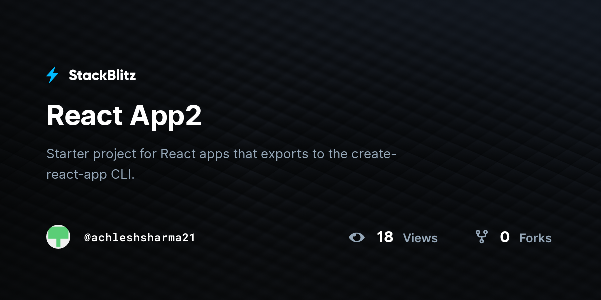 React App2 - StackBlitz