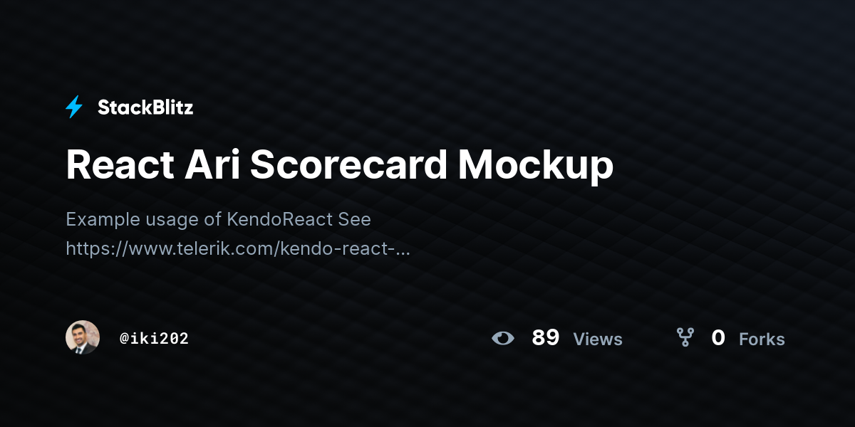 React Ari Scorecard Mockup - StackBlitz
