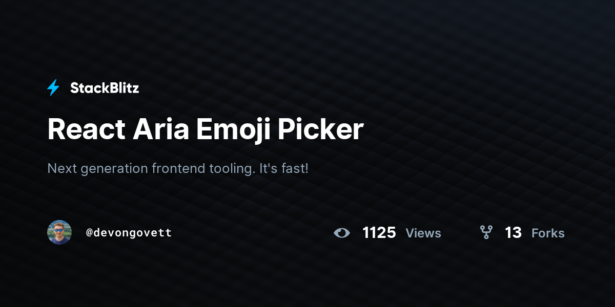 React Aria Emoji Picker - StackBlitz