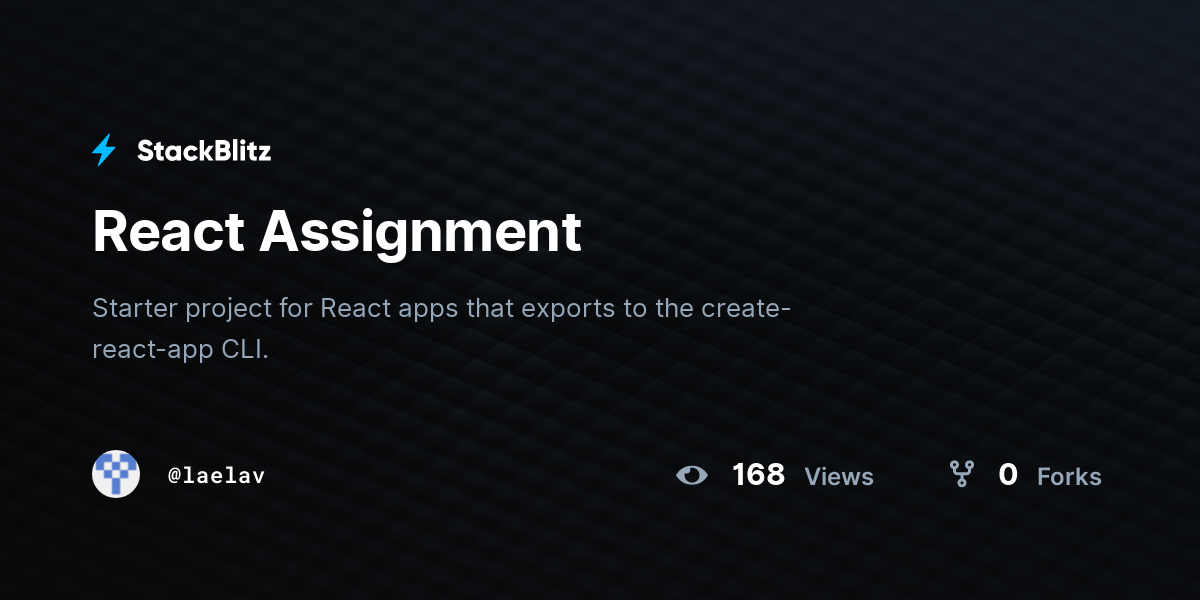 React Assignment - StackBlitz