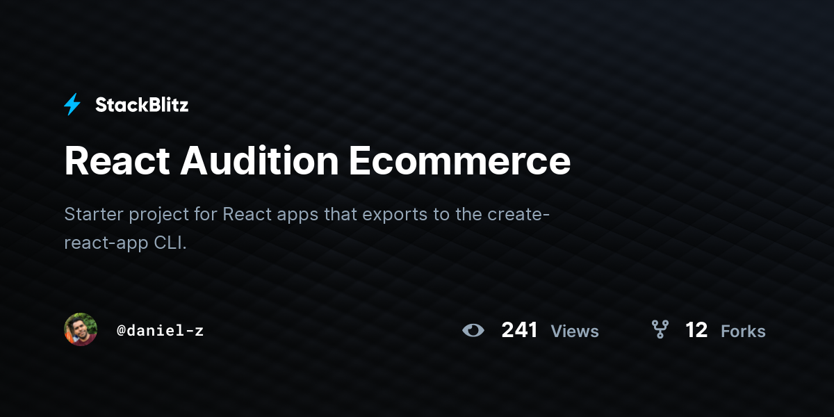React Audition Ecommerce - StackBlitz