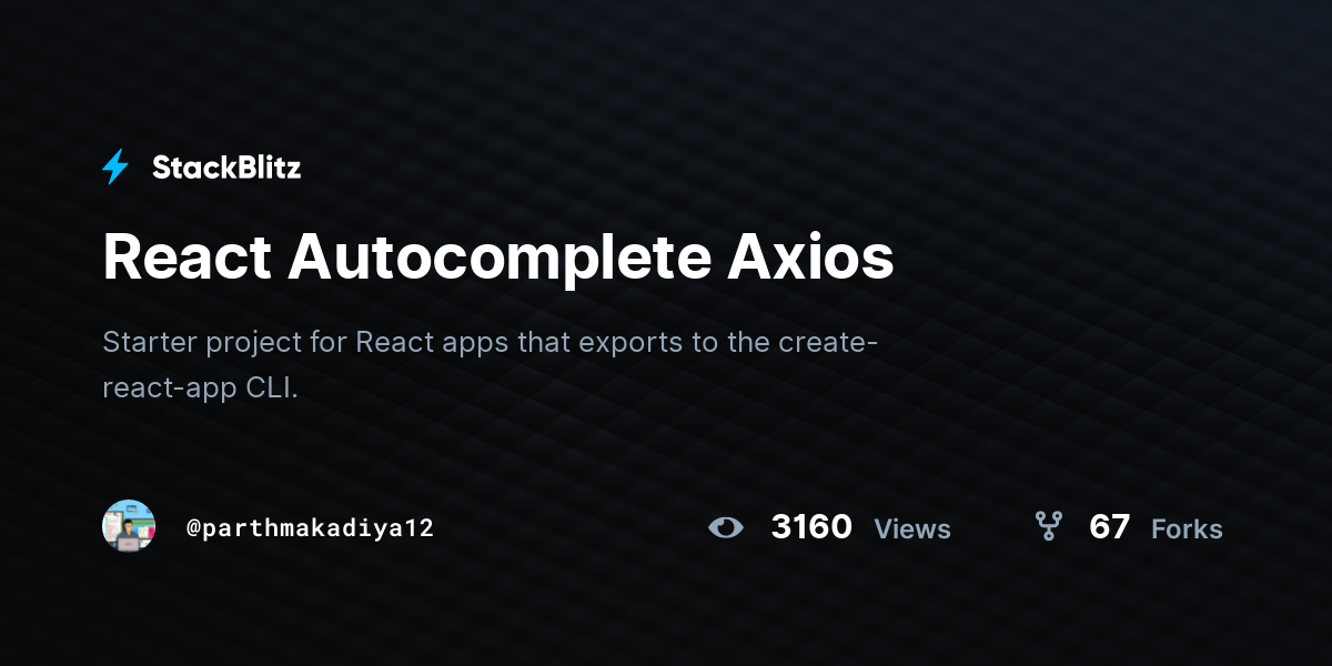 React Autocomplete Axios - StackBlitz