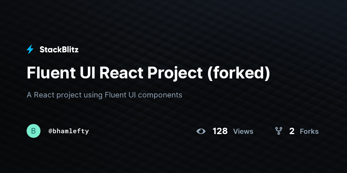 Fluent UI React Project (forked) - StackBlitz