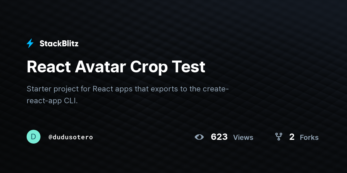 React Avatar Crop Test - StackBlitz