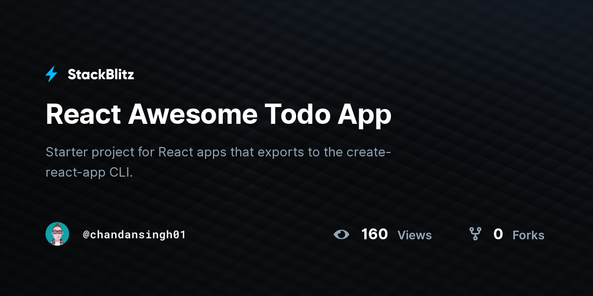 React Awesome Todo App - StackBlitz
