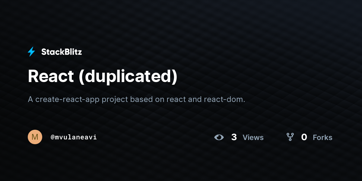 React (duplicated) - StackBlitz