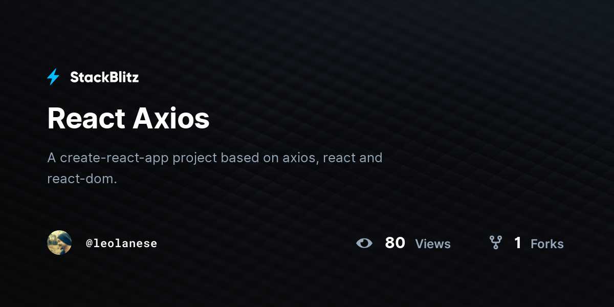 React Axios - StackBlitz