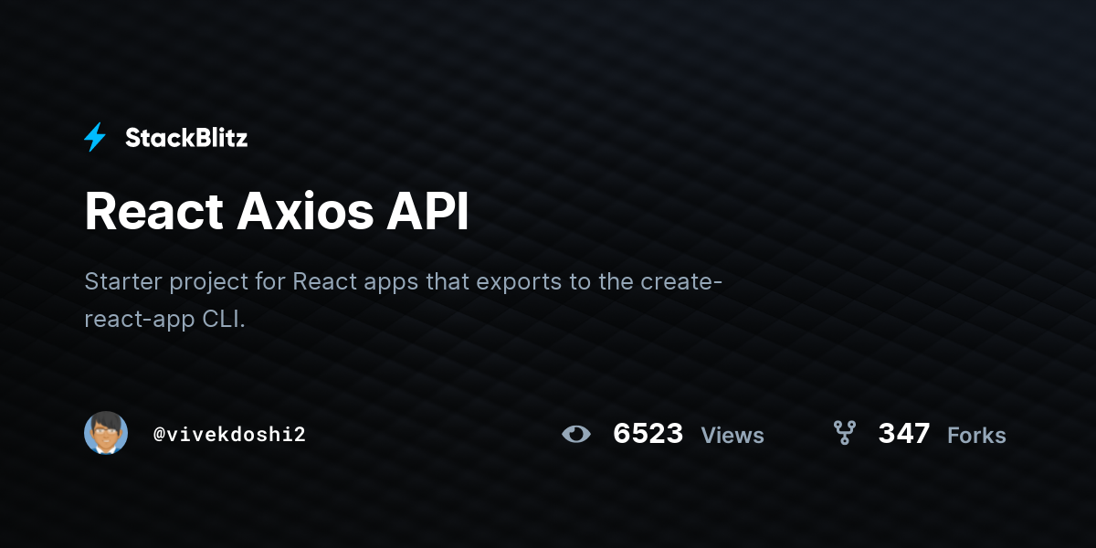 React Axios API - StackBlitz