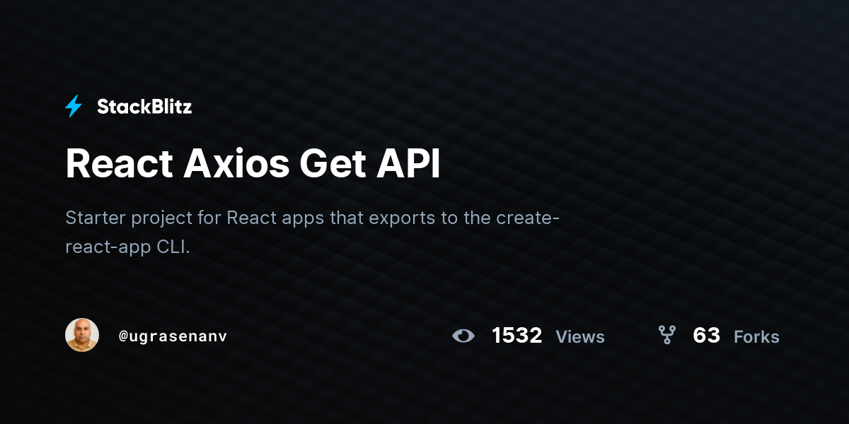 React Axios Get API - StackBlitz