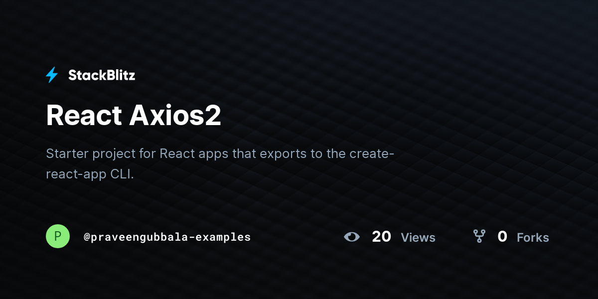 React Axios2 - StackBlitz