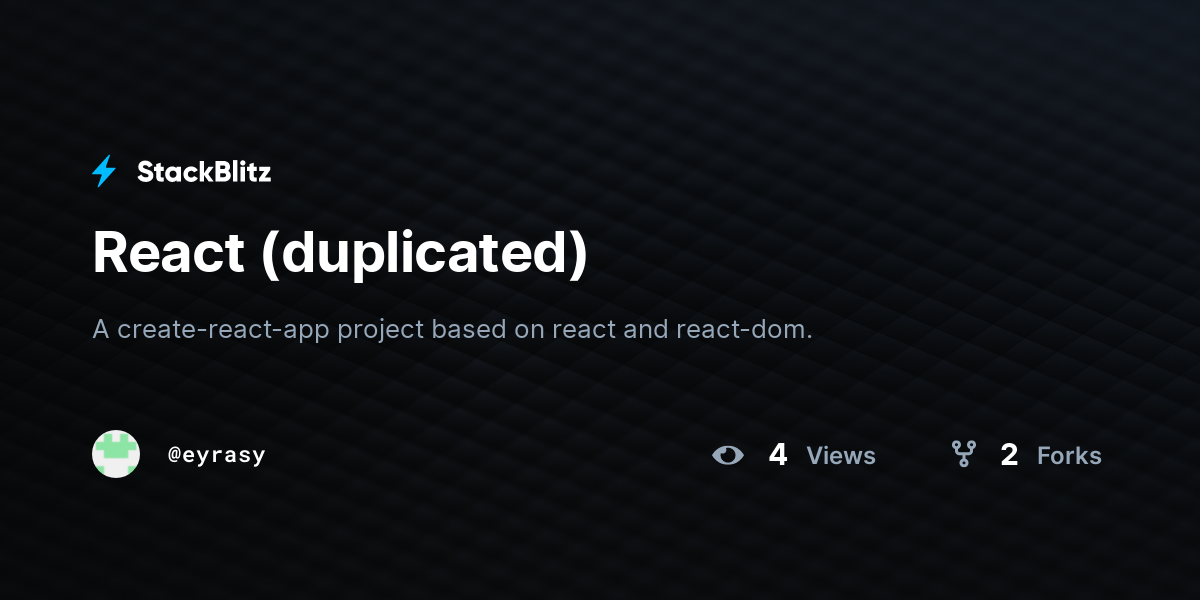 React (duplicated) - StackBlitz