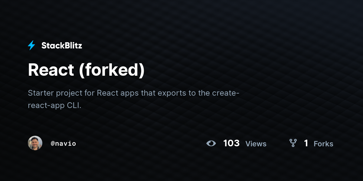 React (forked) - StackBlitz