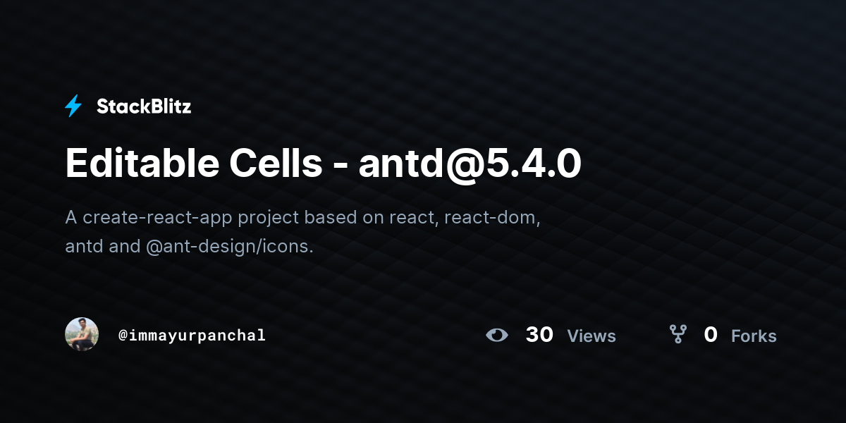 Editable Cells - antd@5.4.0 - StackBlitz