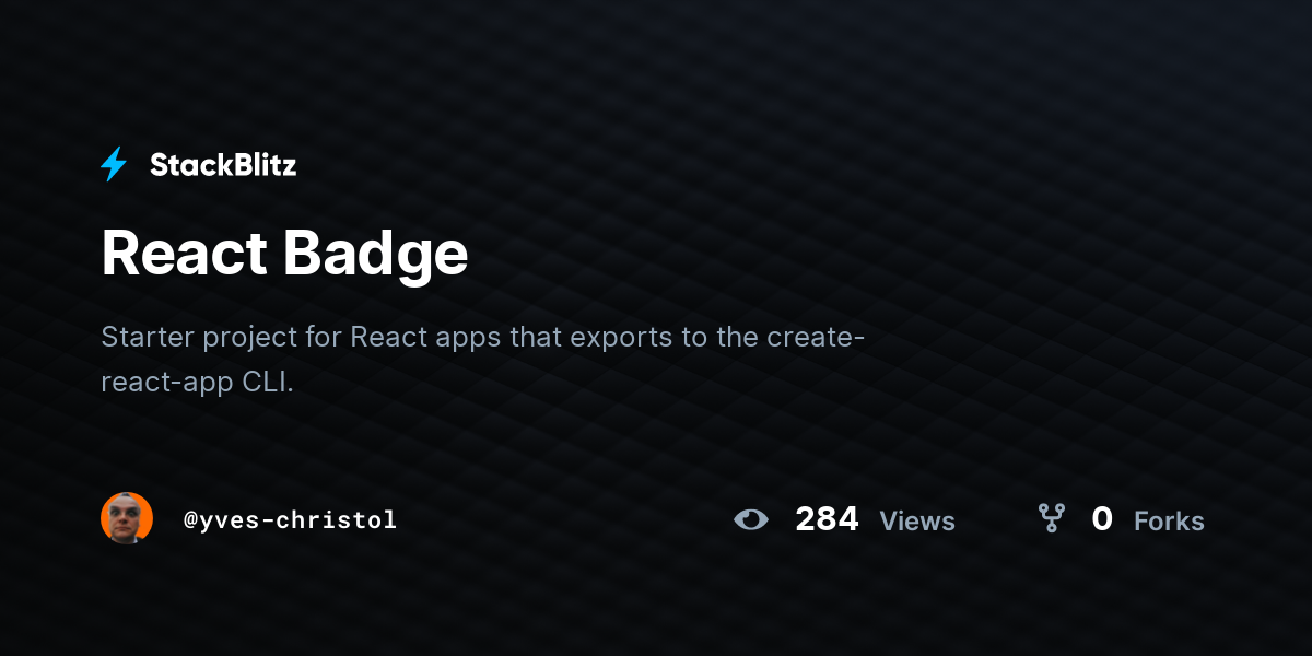React Badge - StackBlitz