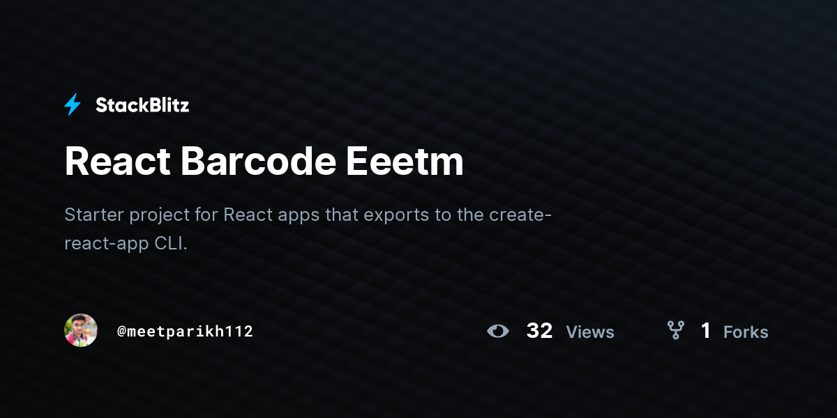 React Barcode Eeetm - StackBlitz
