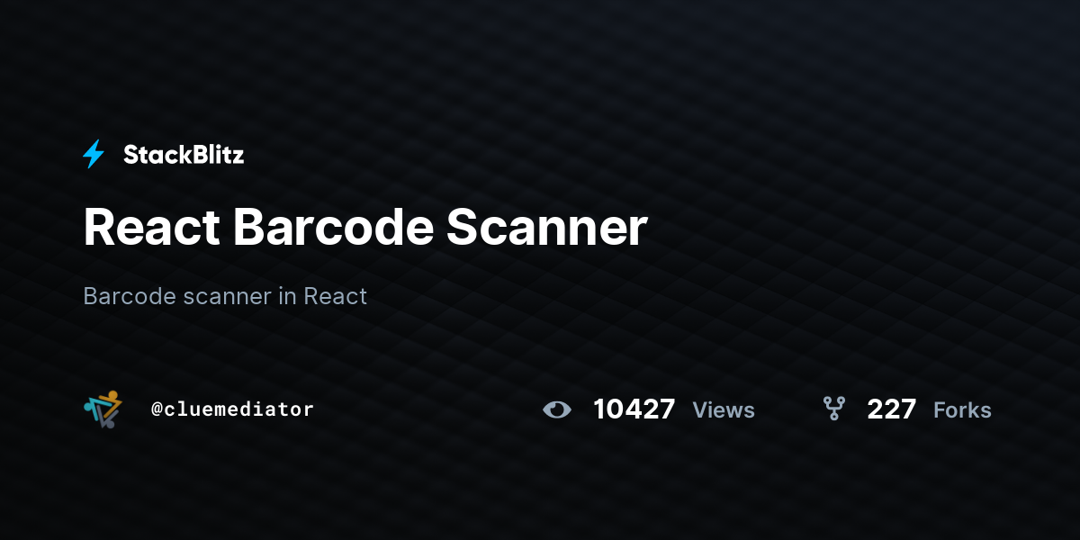 React Barcode Scanner - StackBlitz