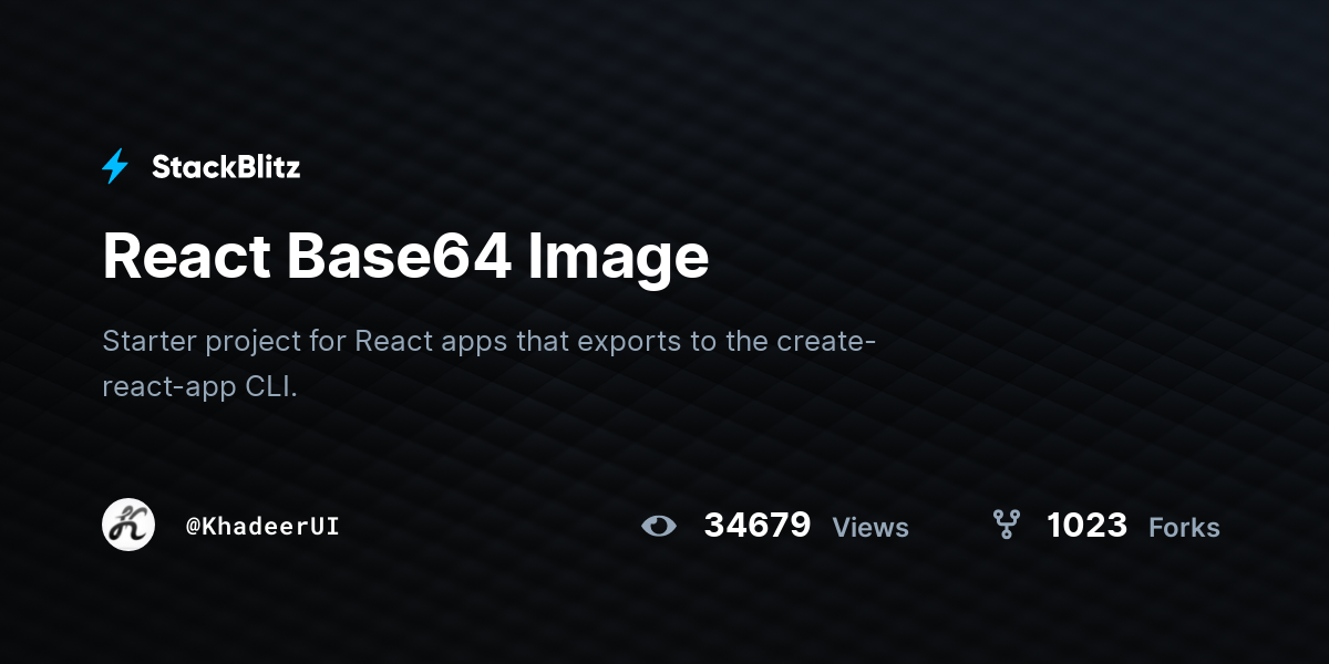 React Base64 Image StackBlitz