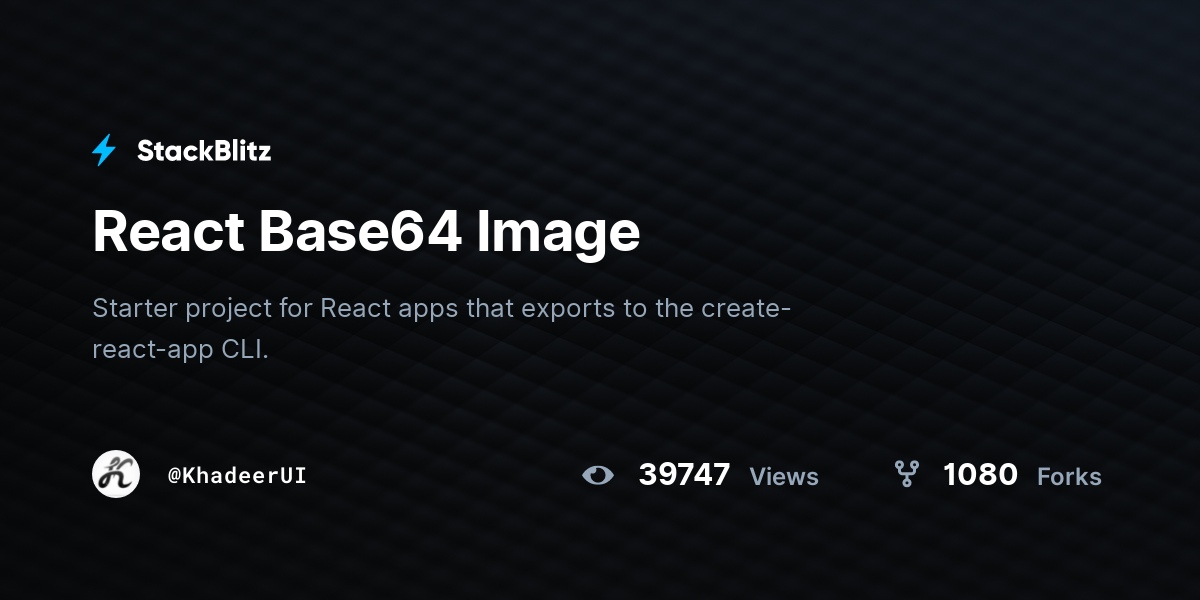 React Base64 Image StackBlitz
