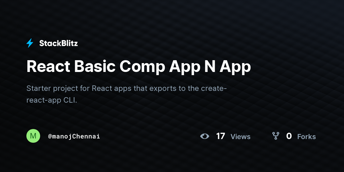 React Basic Comp App N App - StackBlitz