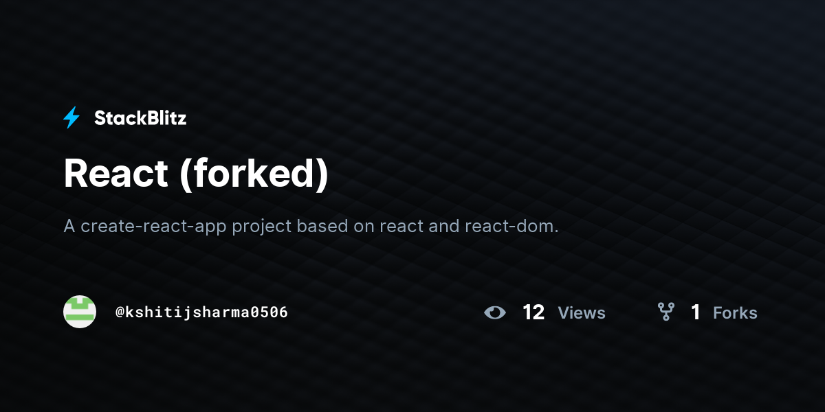 React (forked) - StackBlitz