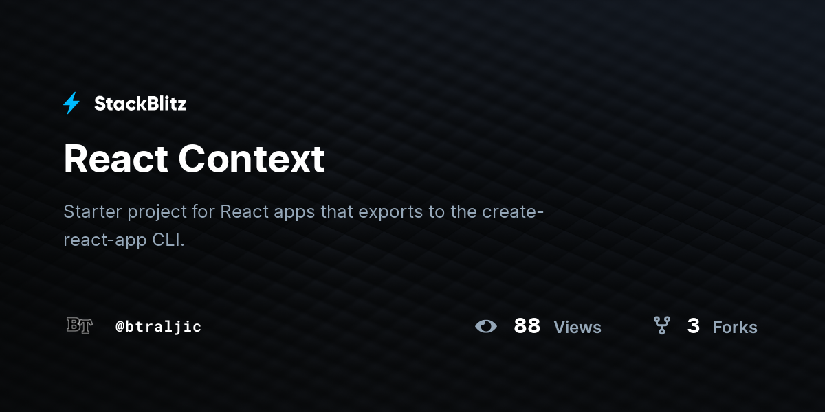 React Context - StackBlitz