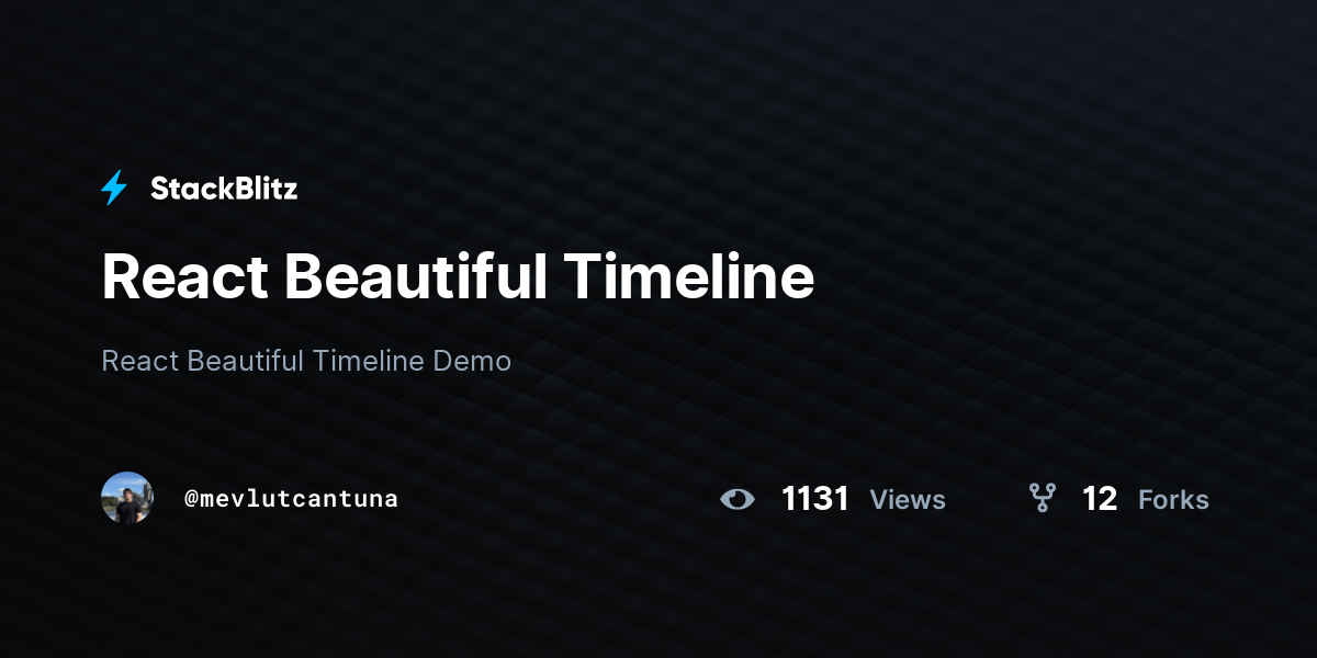 React Beautiful Timeline - StackBlitz