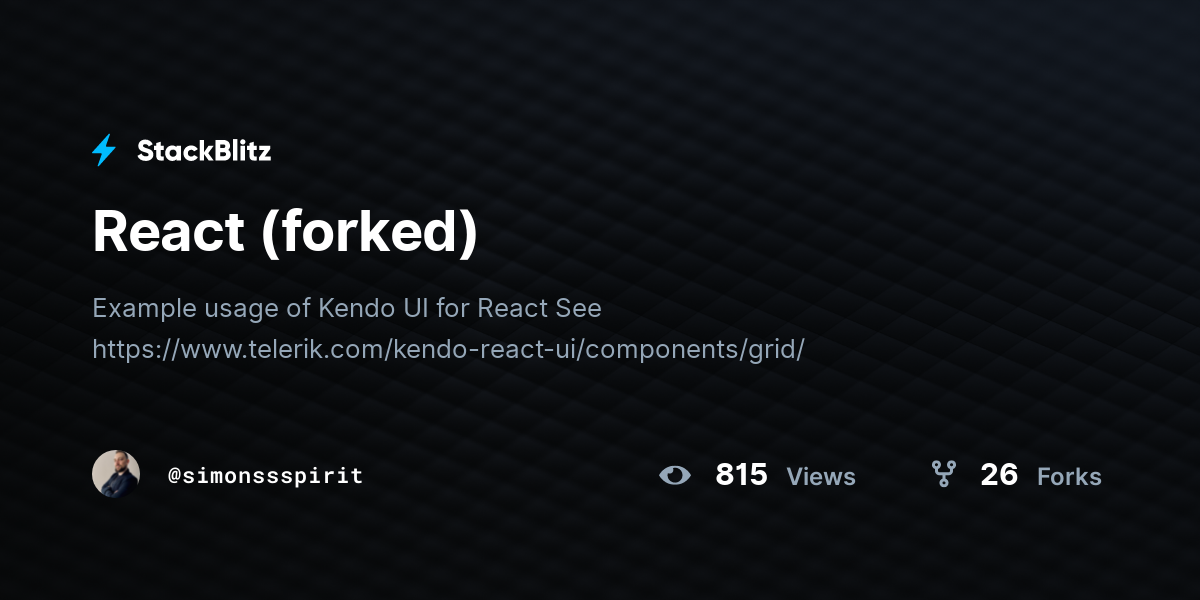 React (forked) - StackBlitz