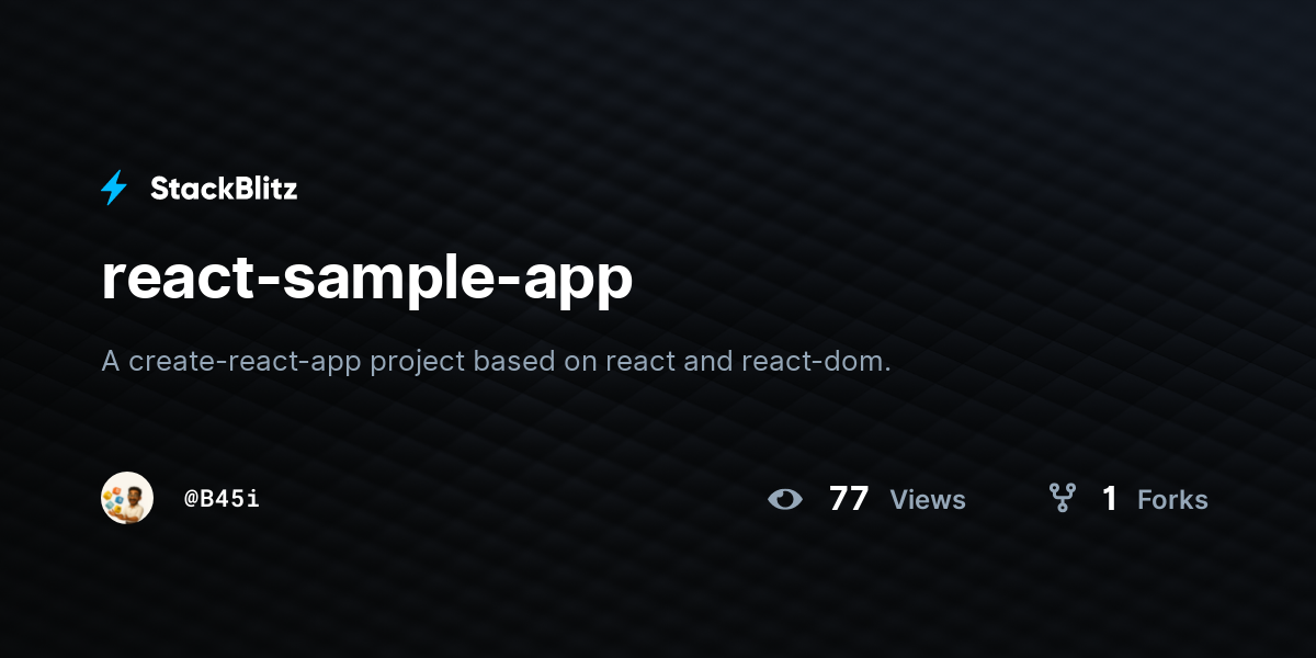 React sample app stackblitz
