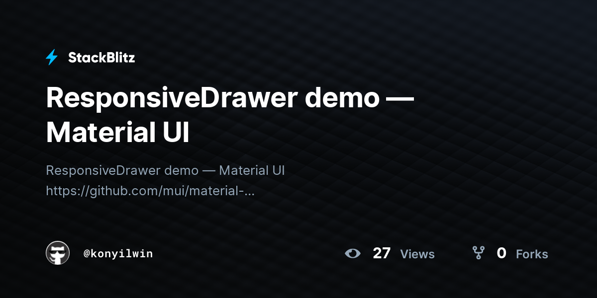 ResponsiveDrawer demo — Material UI - StackBlitz