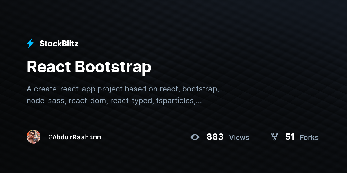 React Bootstrap - StackBlitz