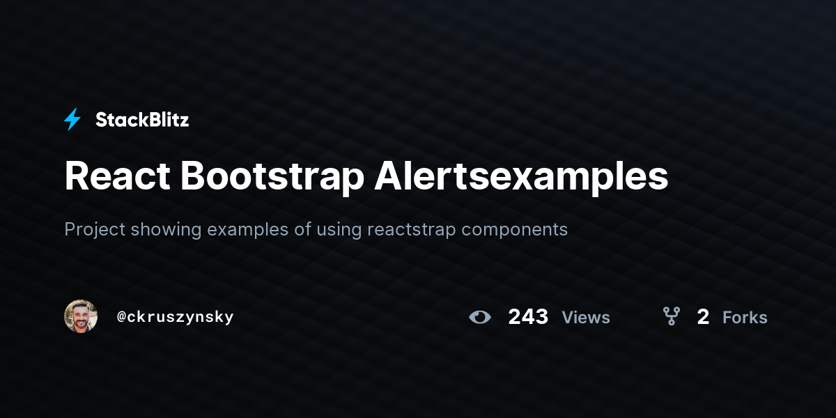 React Bootstrap Alertsexamples StackBlitz