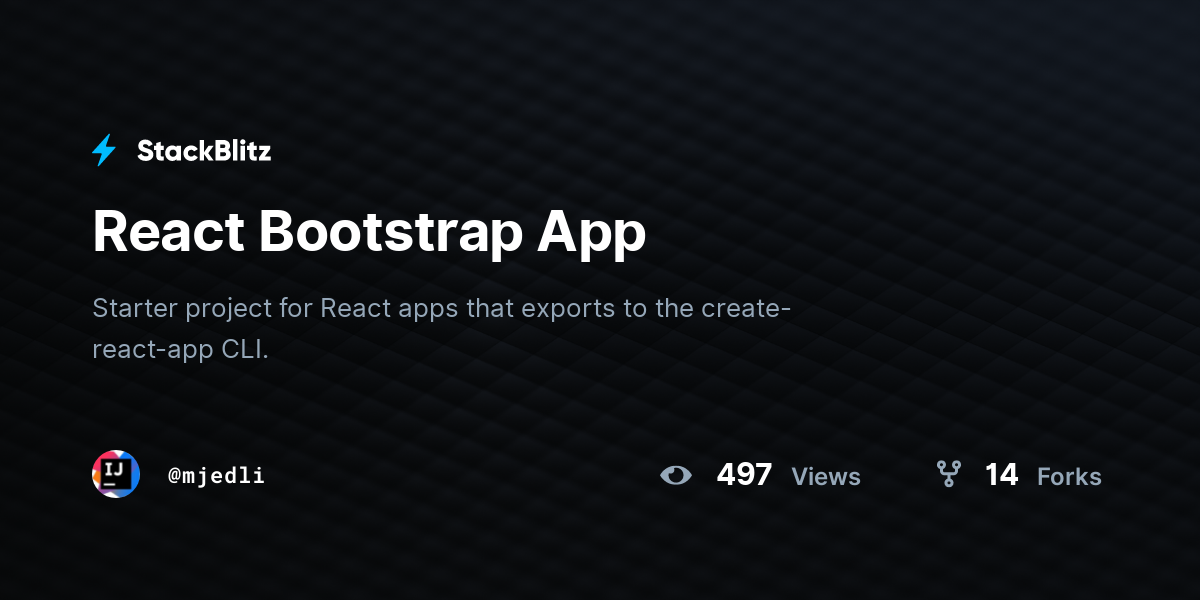 React Bootstrap App - StackBlitz