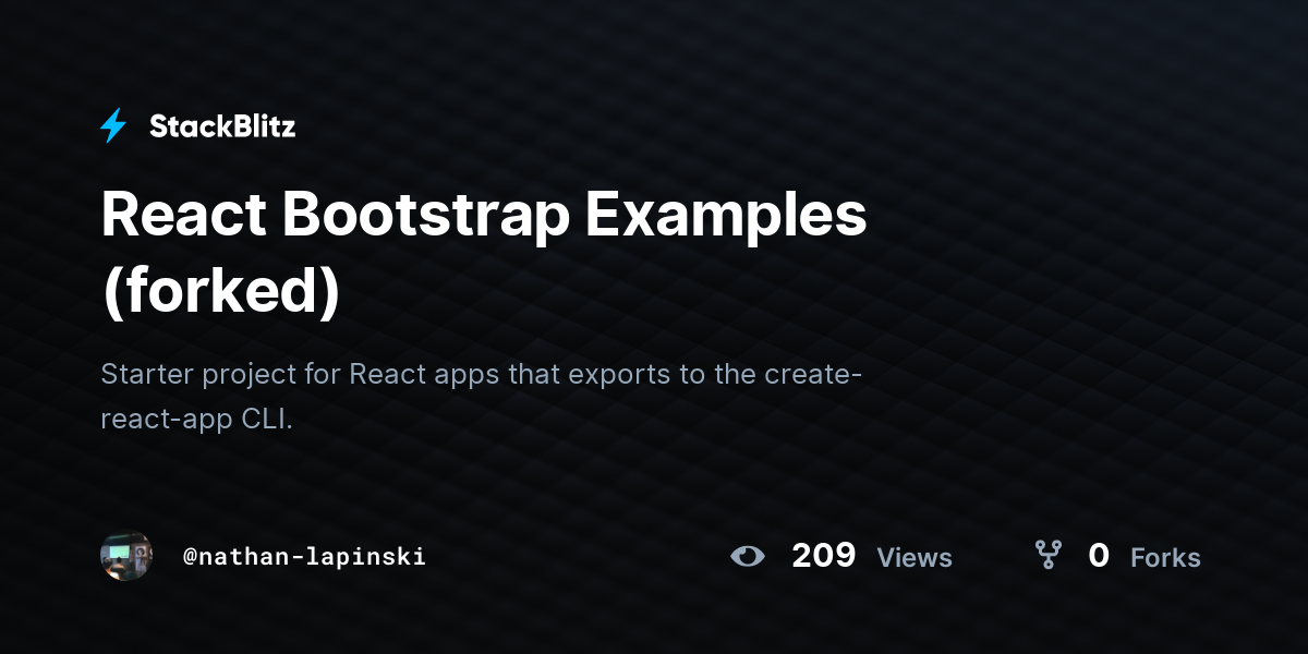 React Bootstrap Examples (forked) - StackBlitz