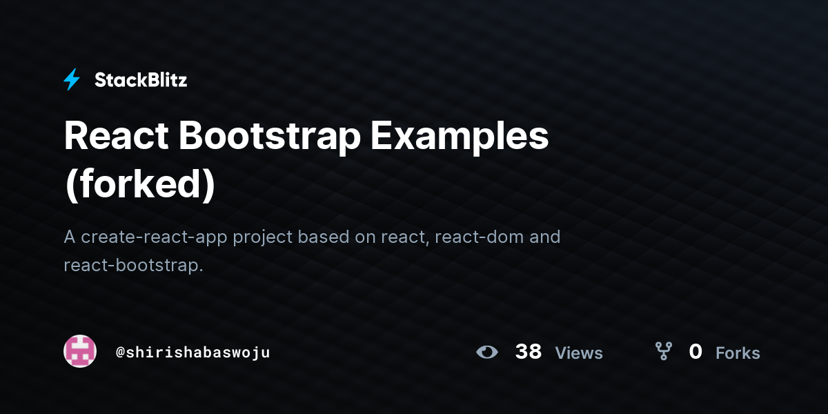 React Bootstrap Examples (forked) - StackBlitz