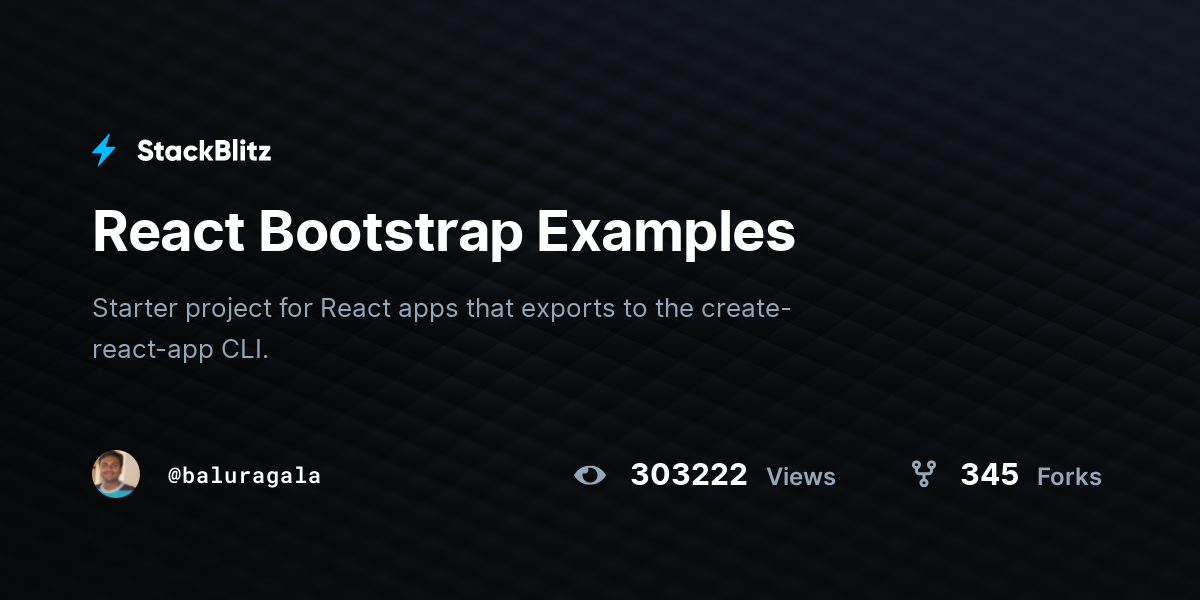 React Bootstrap Examples - StackBlitz