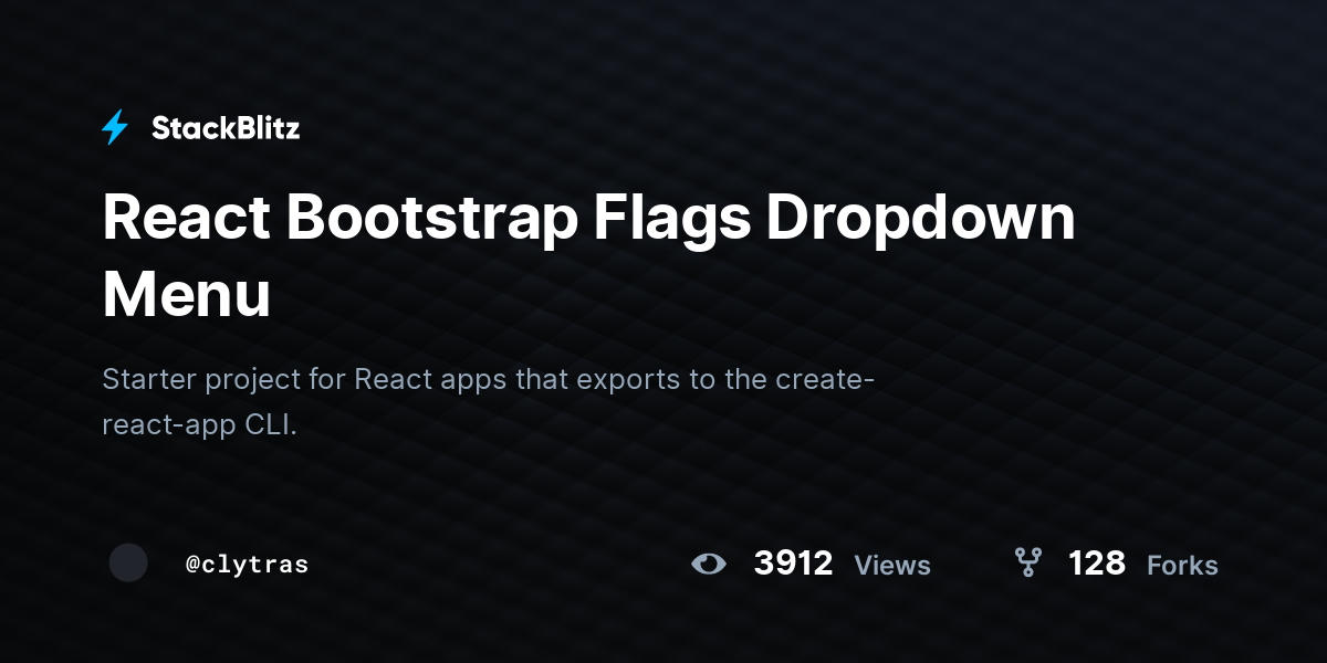React Bootstrap Flags Dropdown Menu - StackBlitz
