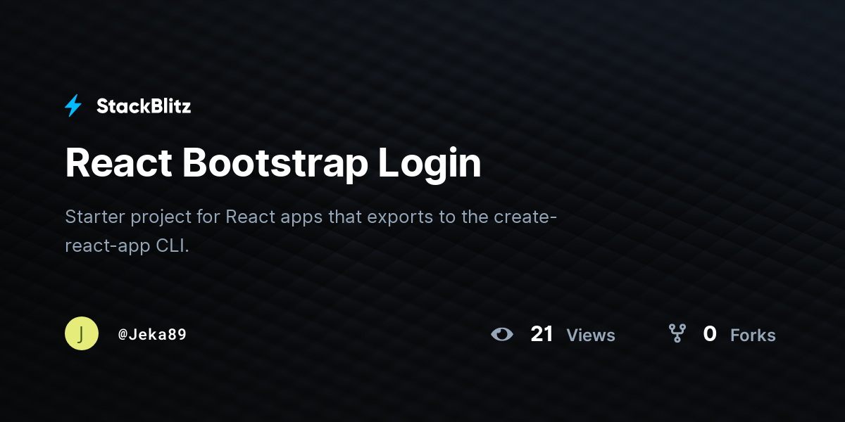 React Bootstrap Login - StackBlitz